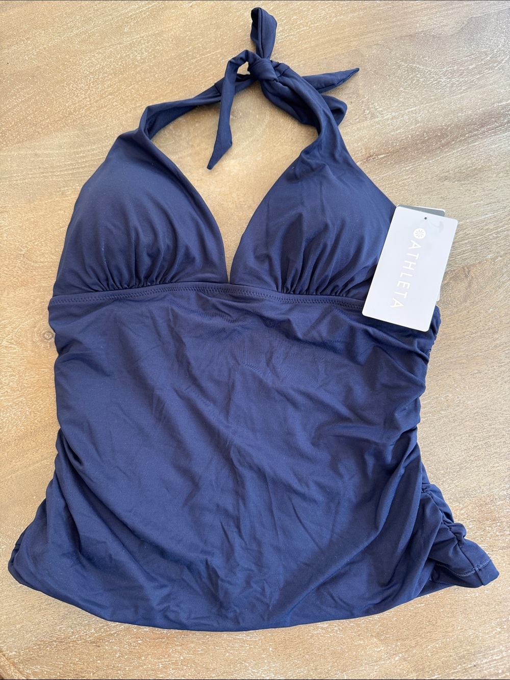 Athleta Navy Halter Swim Top NWT Sz M